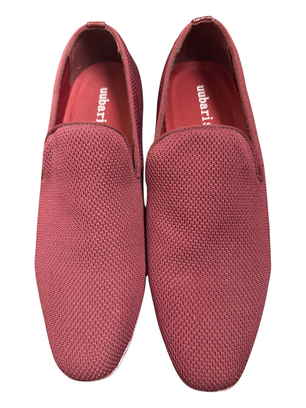 Uubaris Men's Slip-On Knit casual dress Loafers shoes walking- Rose Maroon Sz10